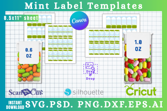 0.6 & 1oz Mint Label SVG Template — Canva Graphics