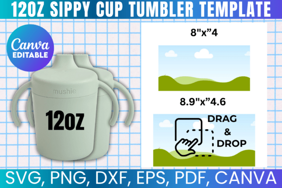 12oz Sippy Cup Tumbler Template