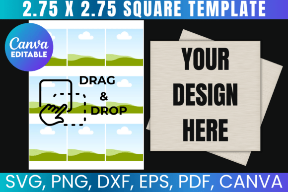 2.75 X 2.75 Square Template Graphics for Canva