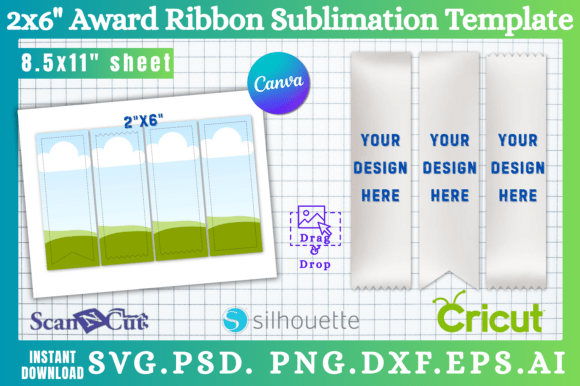2x6 Award Ribbon Sublimation Templates