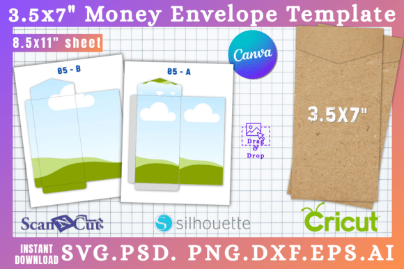 3.5x7 Money Envelope SVG Template 05 — Graphics for Canva & Beyond