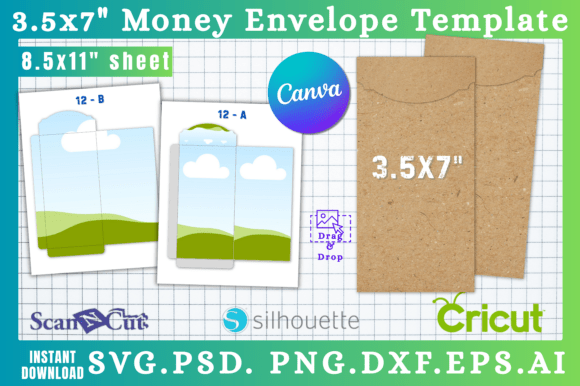 3.5x7 Money Envelope SVG Template 12 — Graphics for Canva & Beyond