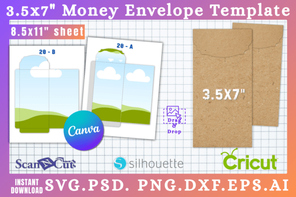 3.5x7 Money Envelope SVG Template 20
