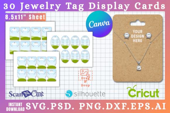 30 Jewelry Display Cards Template Bundle: Canva Graphics