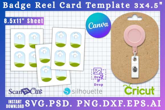 3x4.5 Badge Reel Display Card Template 4 Graphics for Canva