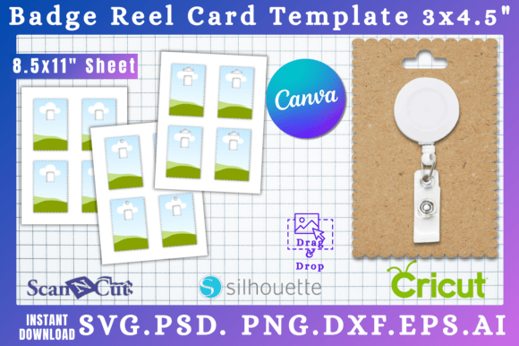 3x4.5 Badge Reel Display Card Template 6 Graphics for Canva