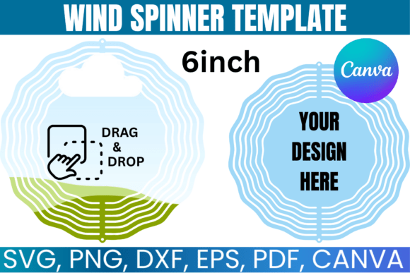 6-Inch Wind Spinner Template: Canva Graphics for Editorial Impact