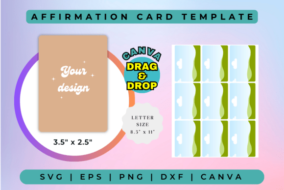 Affirmation Card Template: Canva Graphics for Local Branding