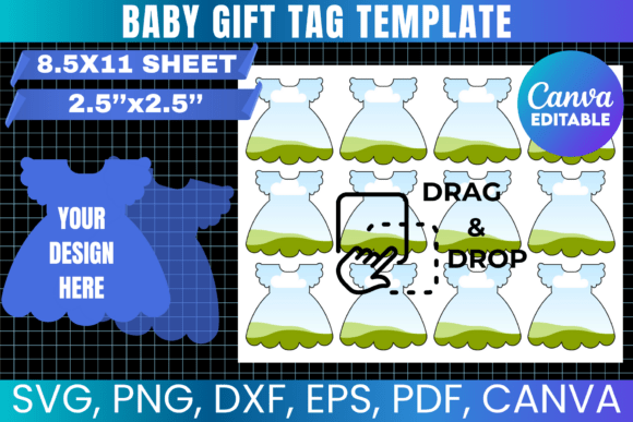 Baby Gift Tag SVG Graphics for Canva