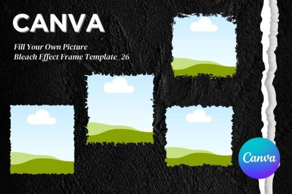 Brush Stroke Canva Frame Distressed_26 Graphics