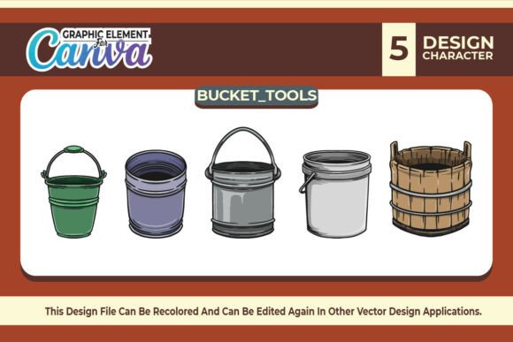 Bucket Tools Vector Graphic Element