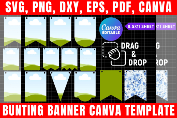 Bunting Banner Canva Template: Graphics & Print Templates