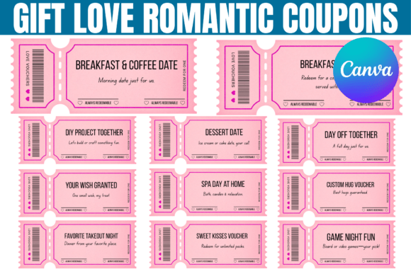 Editable Gift Love Romantic Coupons