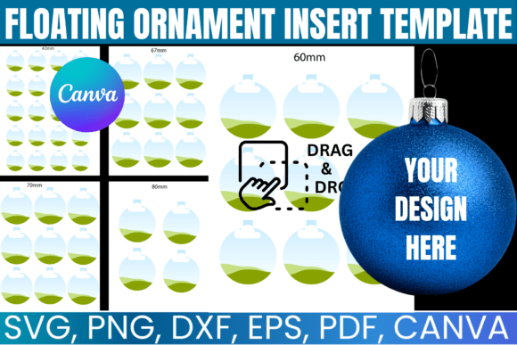 Floating Ornament Insert Template: Canva Graphics for Real Crafting