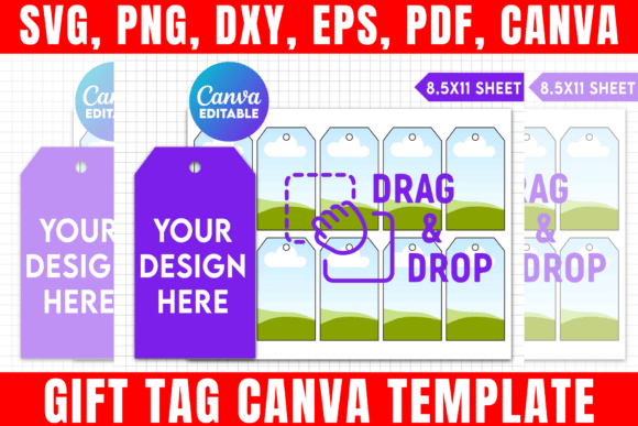 Gift Tag Canva Template: Graphics & Print Templates for Local Branding