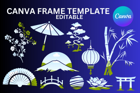 Japanese Japan Stencil Canva Frame: Graphics & Illustrations for Local Branding