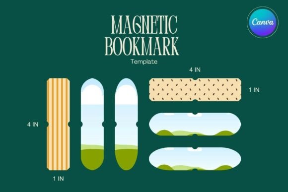 Magnetic Bookmark Canva Frame Template_2: Graphics for Photo Collage Amp