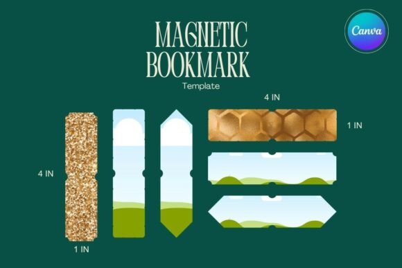 Magnetic Bookmark Canva Frame Template_4: Graphics for Photo Collage Amp