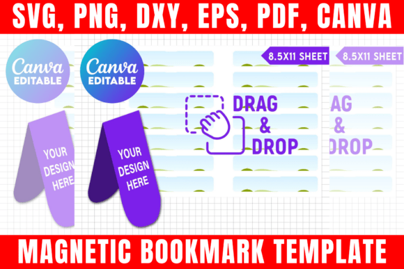 Magnetic Bookmark Canva Template: Graphics & Print Templates