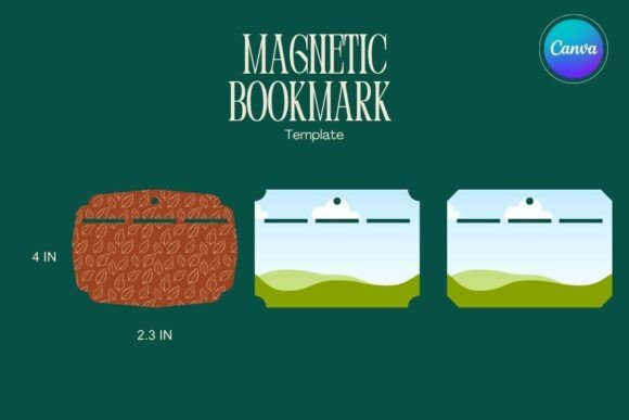 Magnetic Bookmark Display Canva Frame: Graphics for Crafts & Content