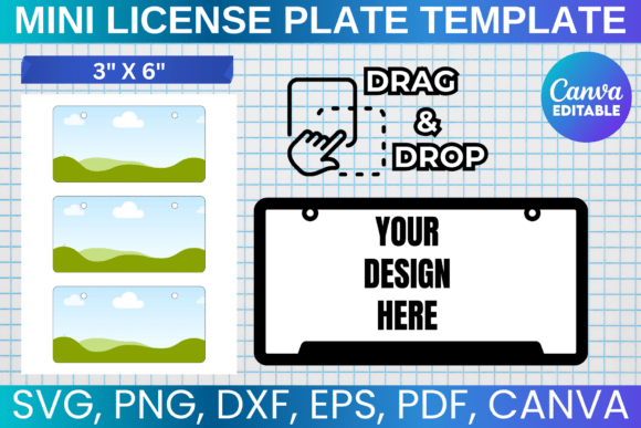 Mini License Plate Template: Graphics for Canva