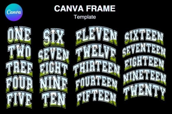 Number Canva Frame Sport Varsity Graphics
