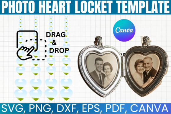 Photo Heart Locket Template: Canva Graphics for Emotional Branding