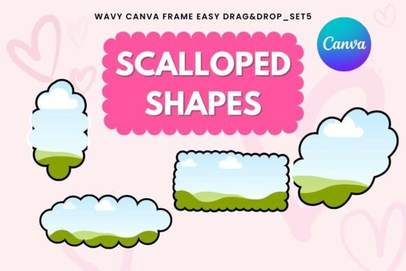 Scalloped Shapes Canva Frame Template: Graphics for Photo Booth Templates