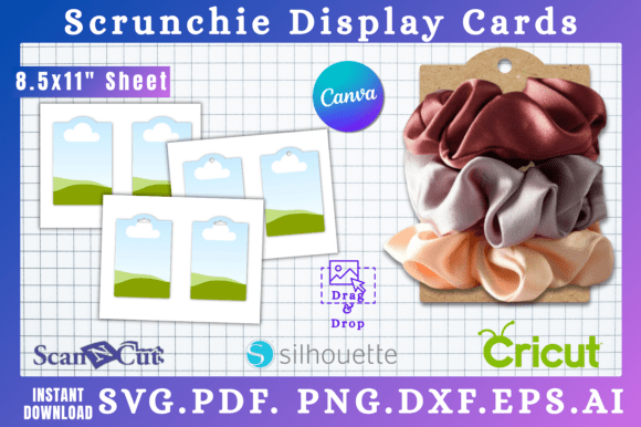 Scrunchie Display Card SVG Template 09 Graphics for Canva