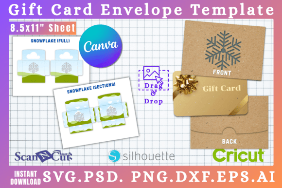 Snowflake Gift Card Envelope Template
