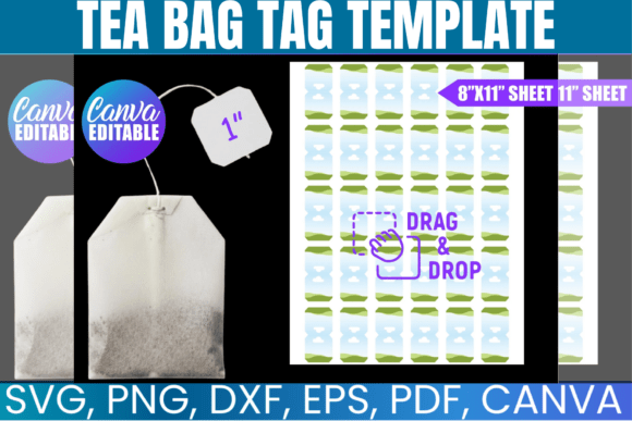 Tea Bag Tag Template SVG: Canva Graphics for Local Branding