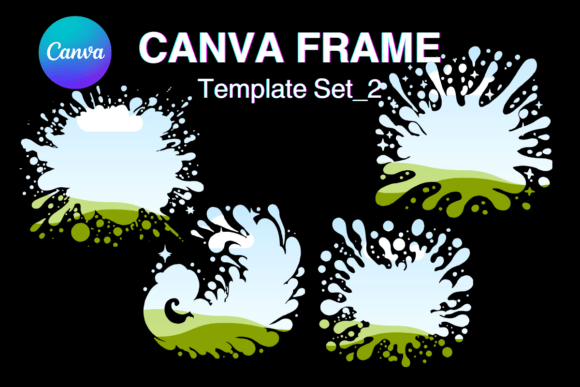 Watercolor Splash Canva Frame Effect_2: Graphics for Photo Collage Amp